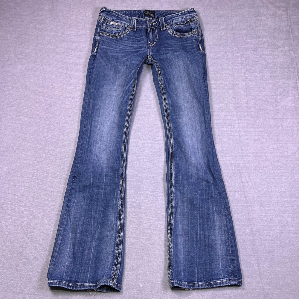 Express Rock For Express Boot Cut Low Rise Jeans Women 6R Blue Denim